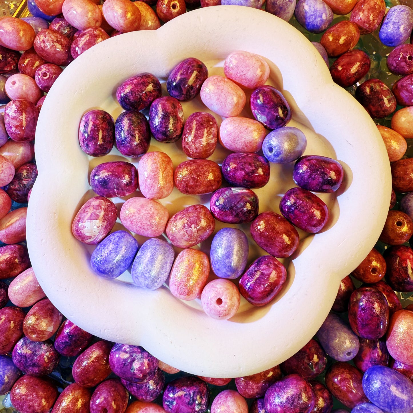【Key Chain/Jewelry】Live Product-Oil Painting Beads Mix (16mm*12mm)