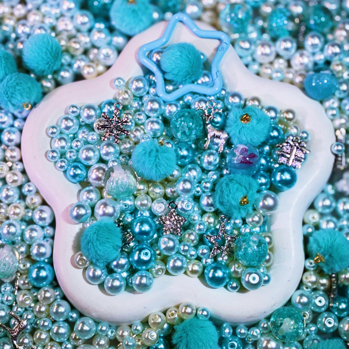 【For Jewelry/Hanger/Key Chain】Live Product-Aqua Fluff Christmas Mix