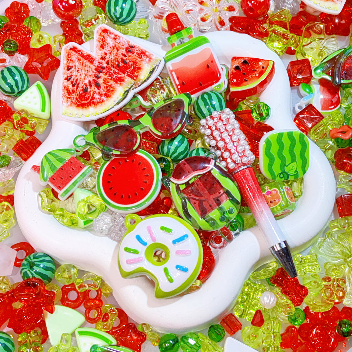 【BOGO DAY Mix 5 】【For Pen/ Key Chain 】Live Product- Watermelon Mix