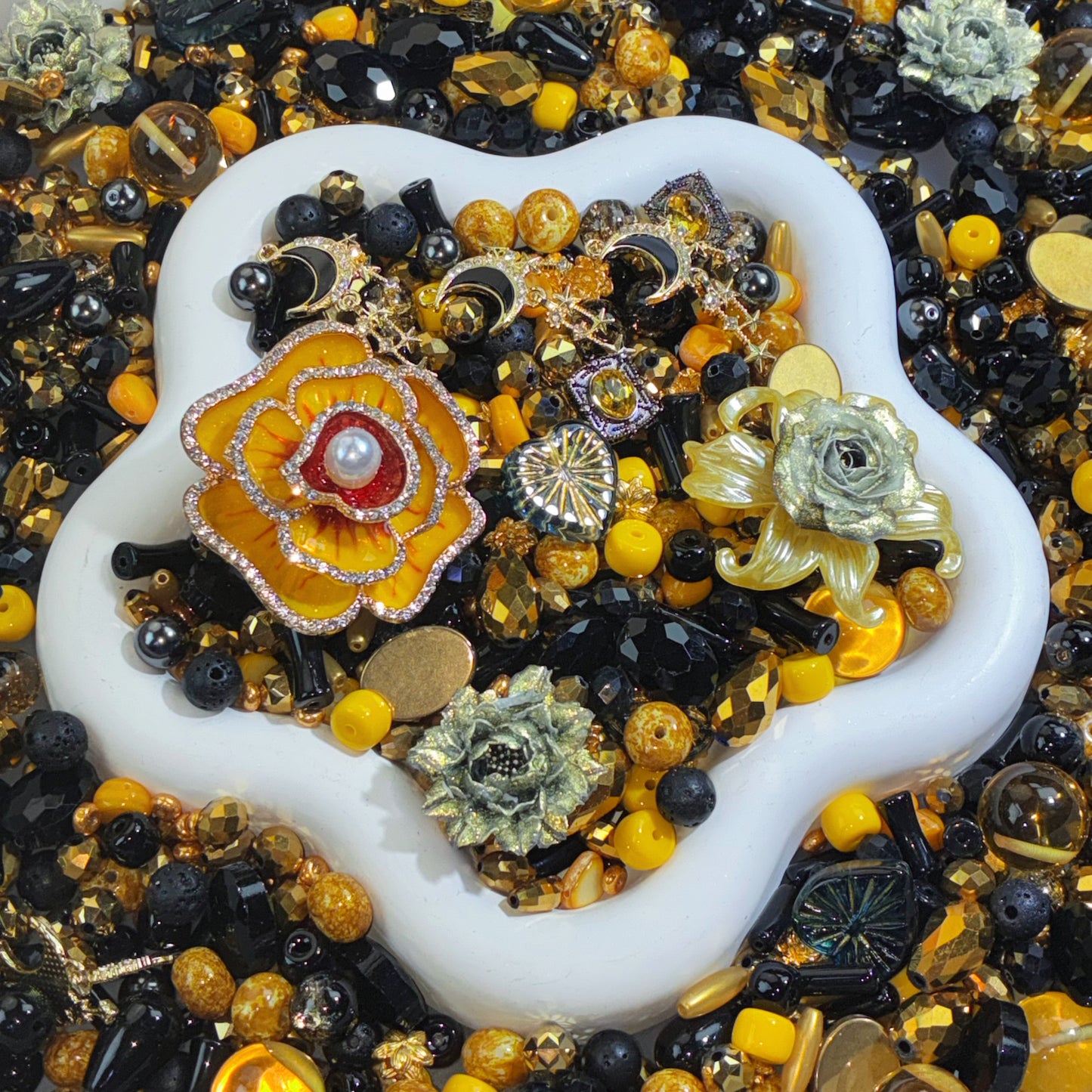 【For Jewelry】Live Product-Black - Gold Bloom × LindaD