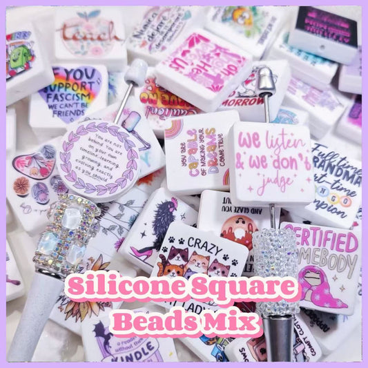 【For Pen】Live Product-  Silicone  Square Beads  Mix