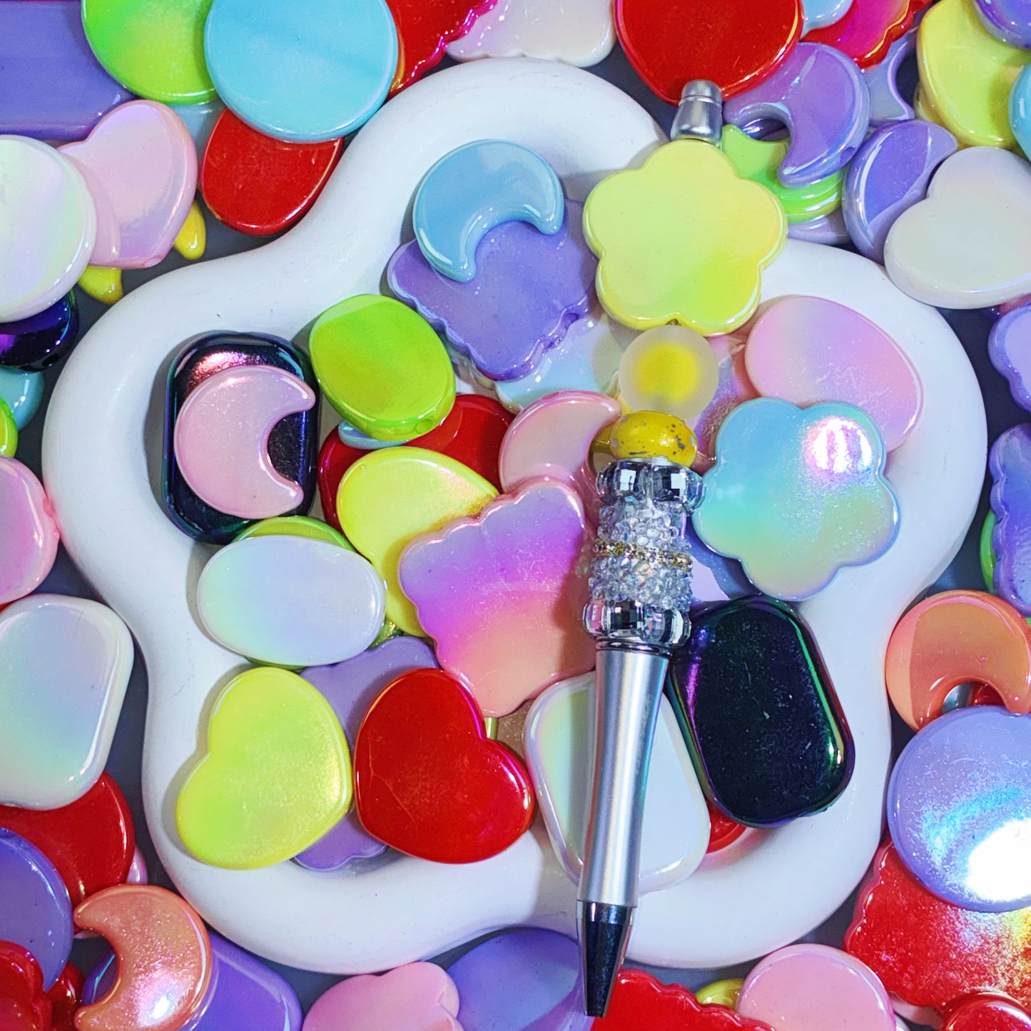【Offline Packing】Colorful Flatback Acrylic Beads