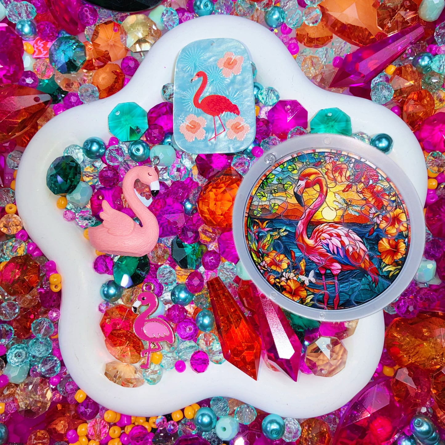 【For Sun Catcher 】Live Product-Flamingo Lagoon Mix