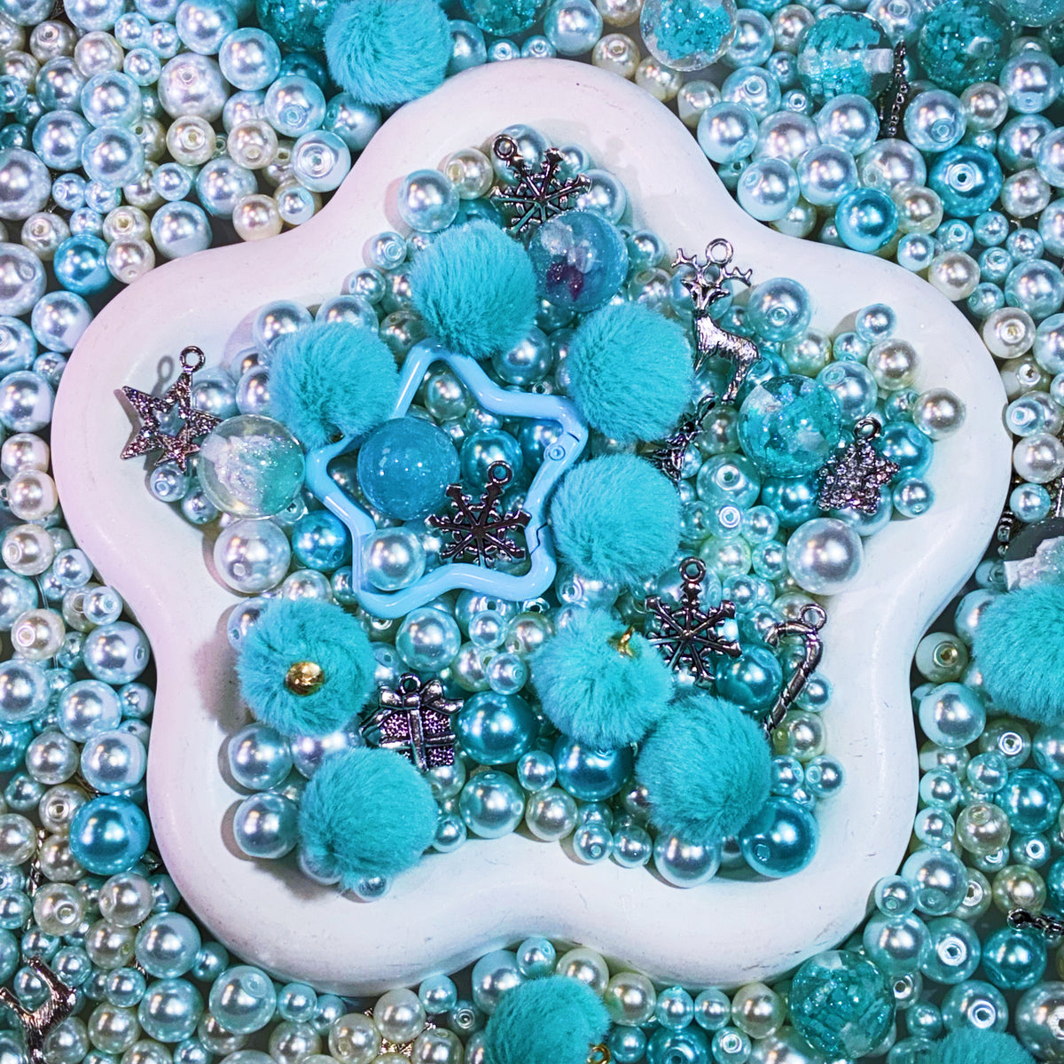 【For Jewelry/Hanger/Key Chain】Live Product-Aqua Fluff Christmas Mix