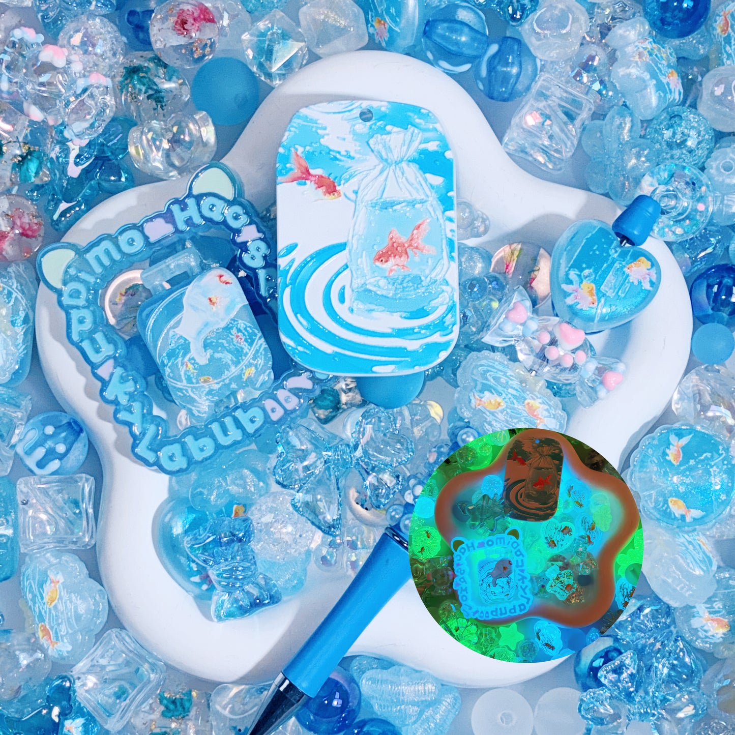 【For Pen/Key Chain】Live Product- Summer Pond Mix（Glow）