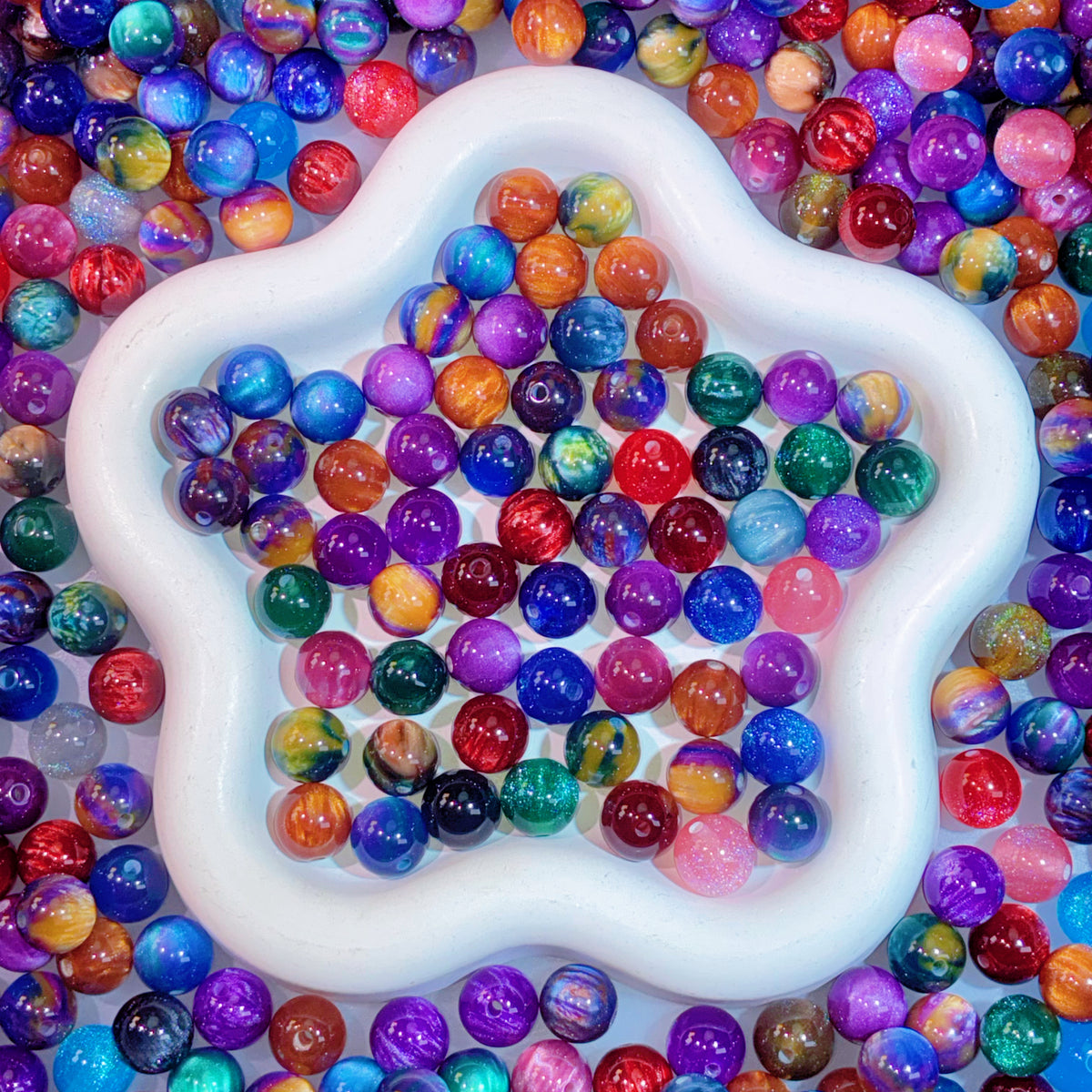 【BOGO】【For Jewelry/Pen】Live Product- 12mm Resin Galaxy Mix