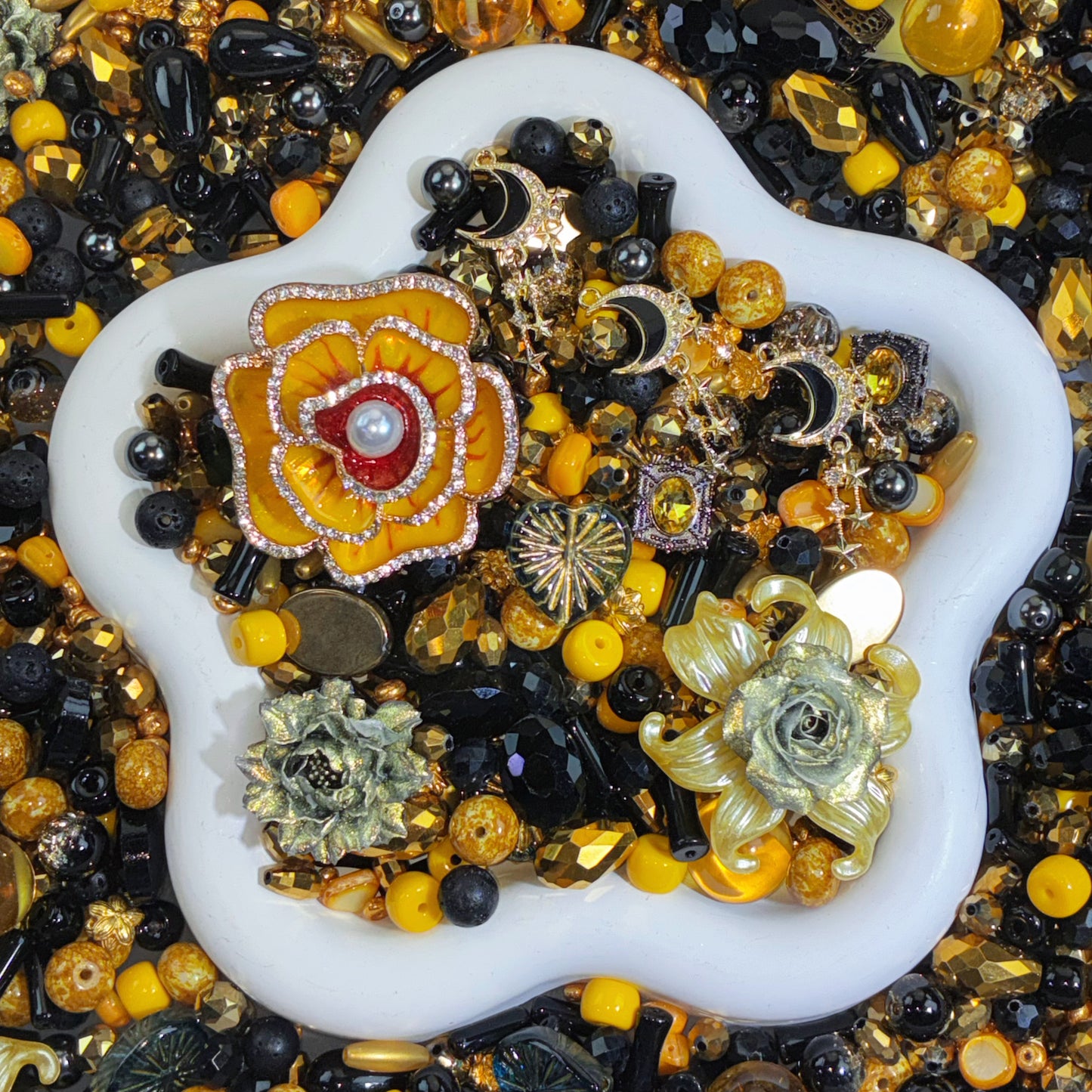 【For Jewelry】Live Product-Black - Gold Bloom ×  LindaD
