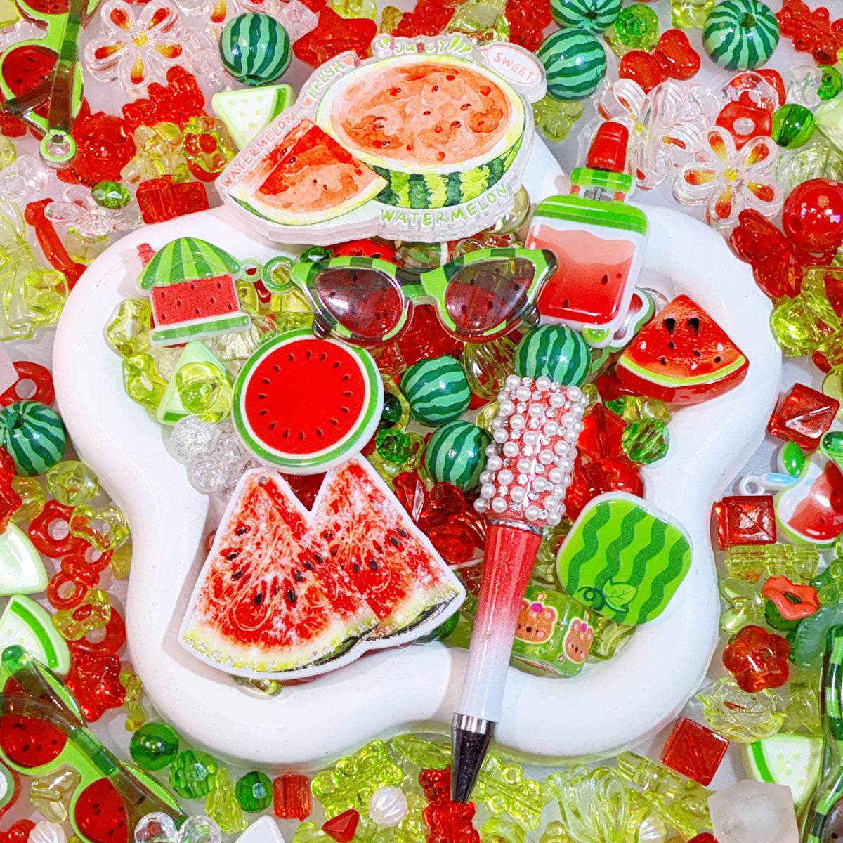 【BOGO DAY Mix 5 】【For Pen/ Key Chain 】Live Product- Watermelon Mix