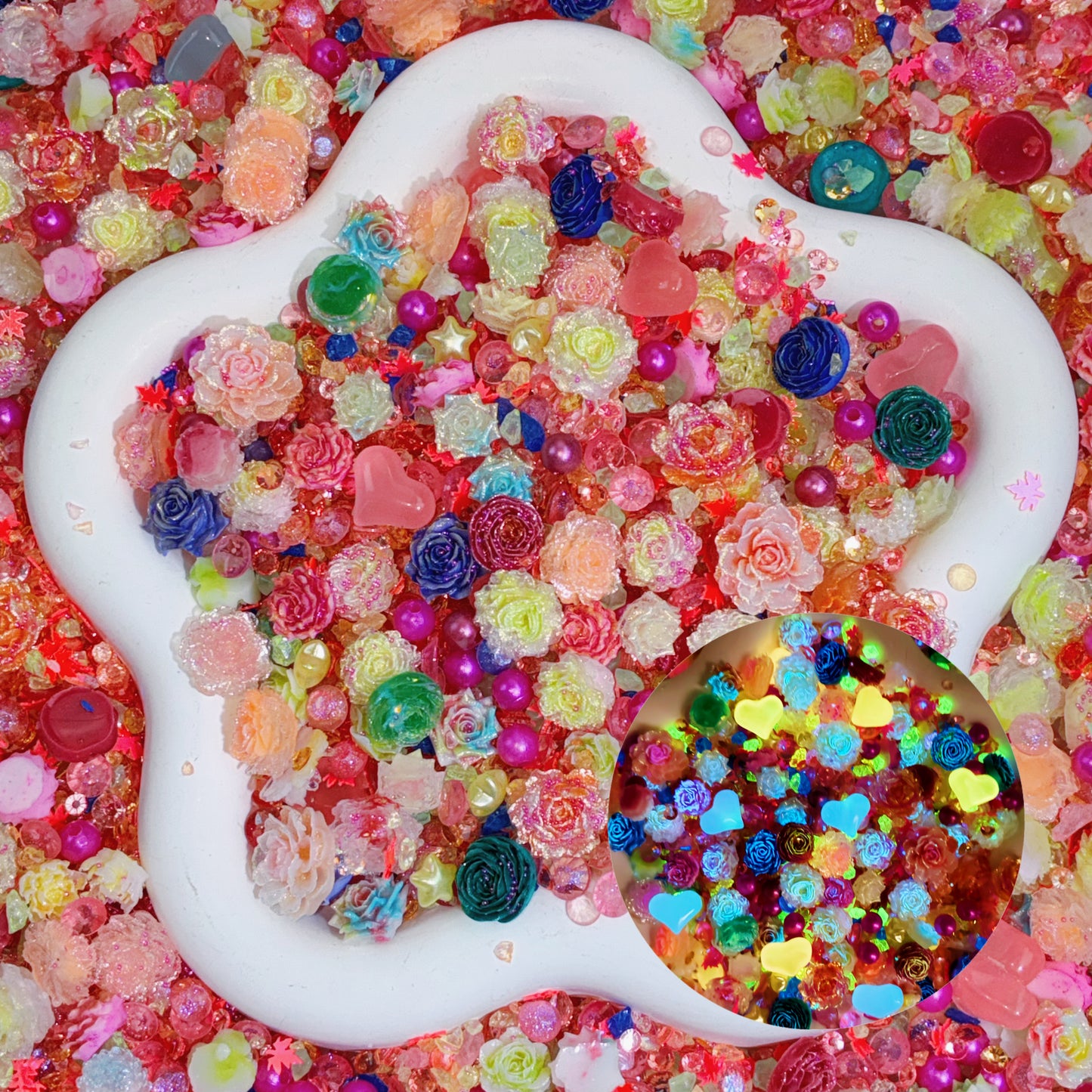 【BOGO】【For Nail/ Pen Decoration 】Live Product- Neon Rose Mix × Angela