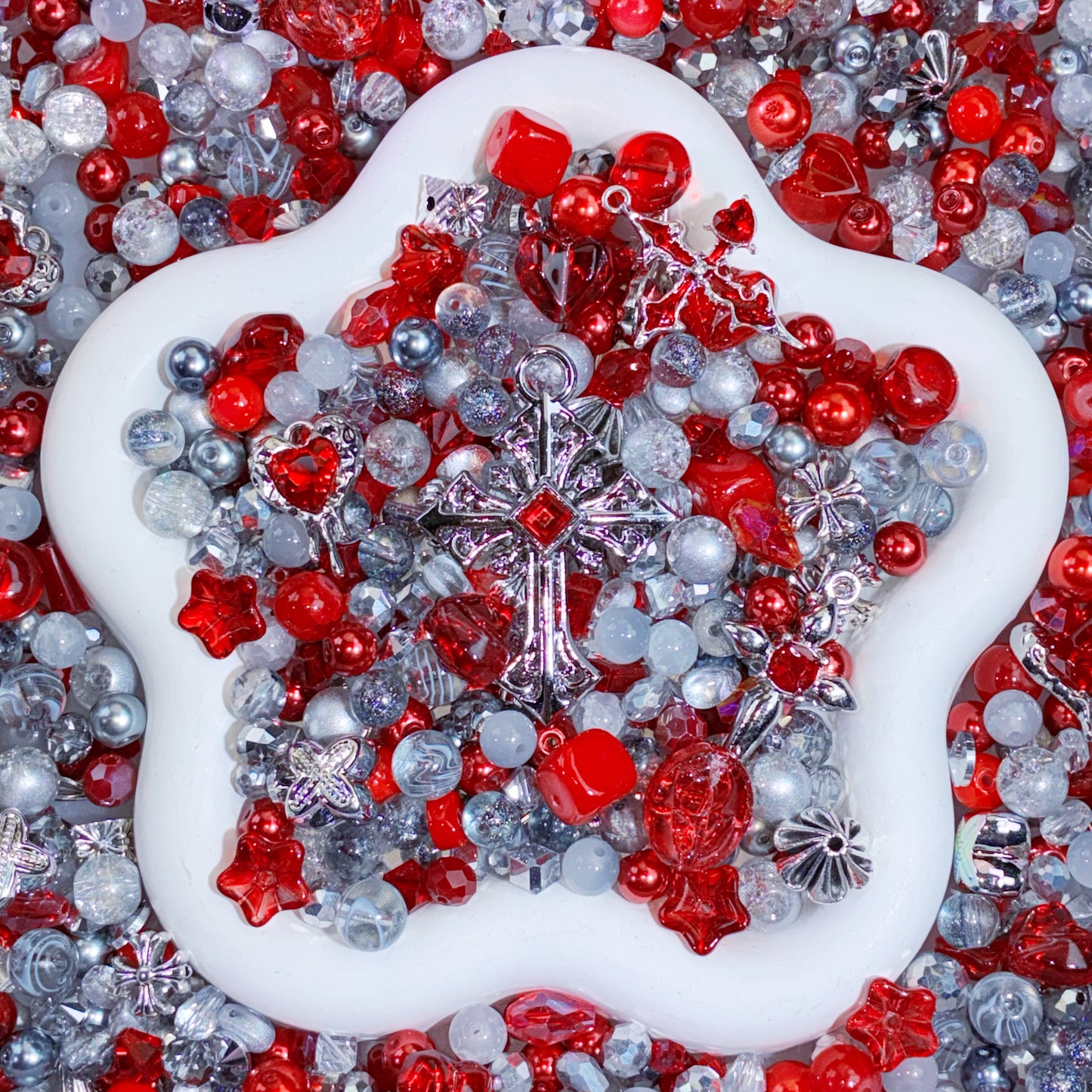【For Jewelry】Live Product-Scarlet Silver Mix