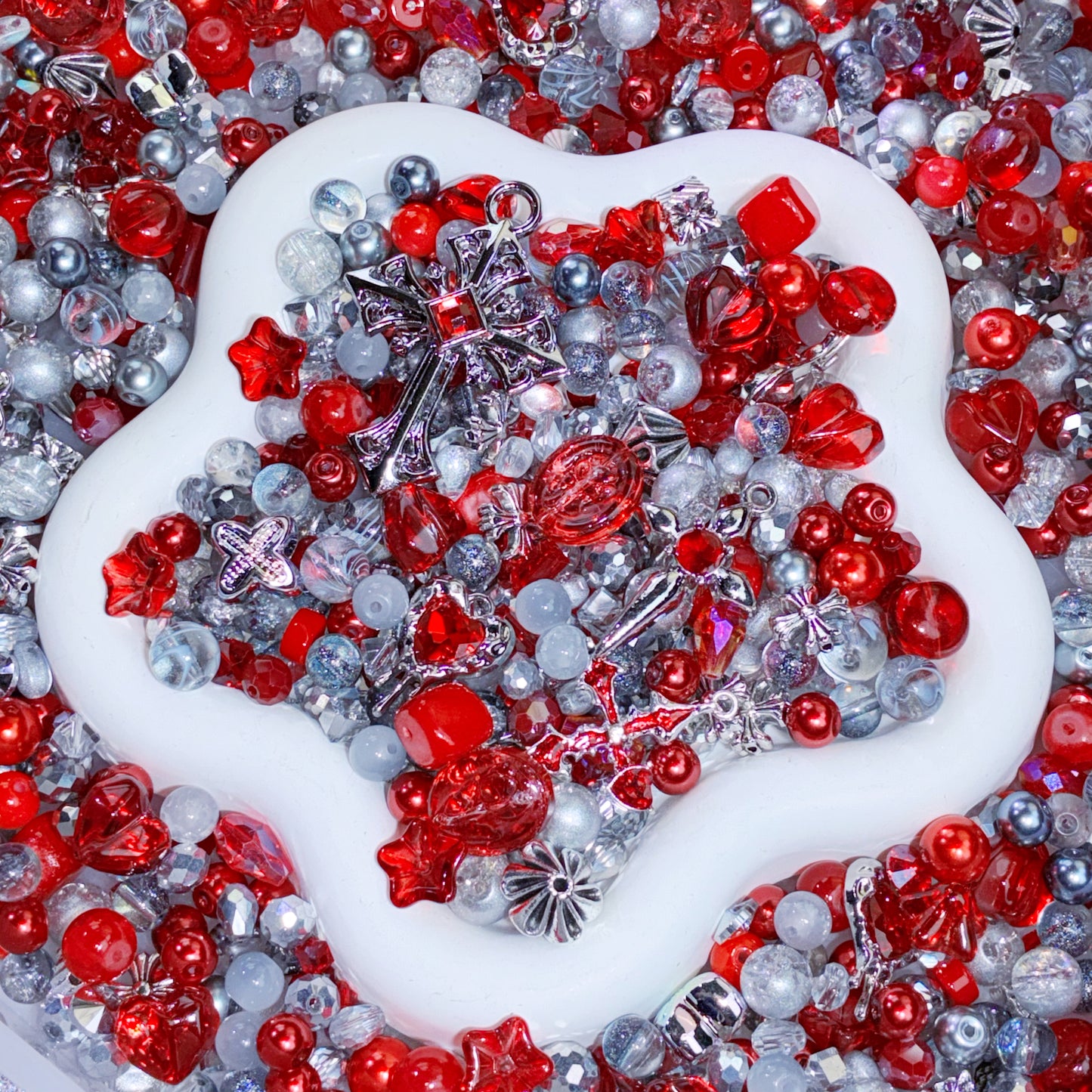 【For Jewelry】Live Product-Scarlet Silver Mix